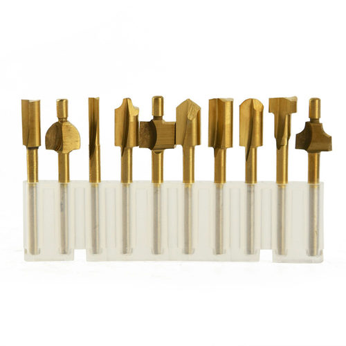 10pcs Set Box 3mm HSS Titanium Router Bits Wood Cutter Milli