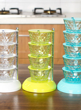 NEW Rotating Revolving 4&5-Tier Spice Rack Seasoning Box