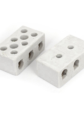 2 Pcs 250V 30A 3W8H Temperature Ceramic Connector Block Whit
