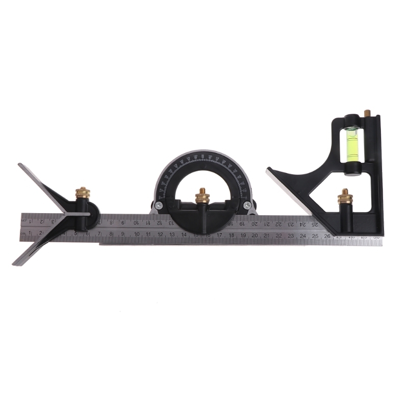 30cm Combination Tri-Square Ruler Level Steel Measuring Angl