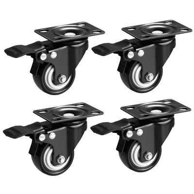 2 inch Heavy Duty Swivel Plate Casters PU Quite Mute No Nois