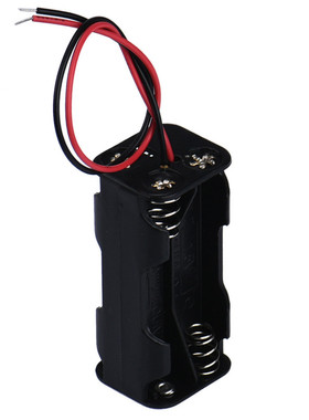2-slot 4 x AAA Battery Back To Back Holder Case Box With Wir