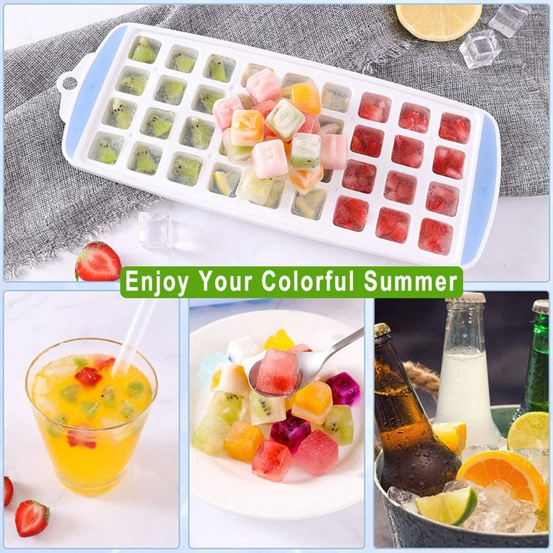 Hot 2 Pcs Ice Square  Tray Silicone 72 Grid Ice Square