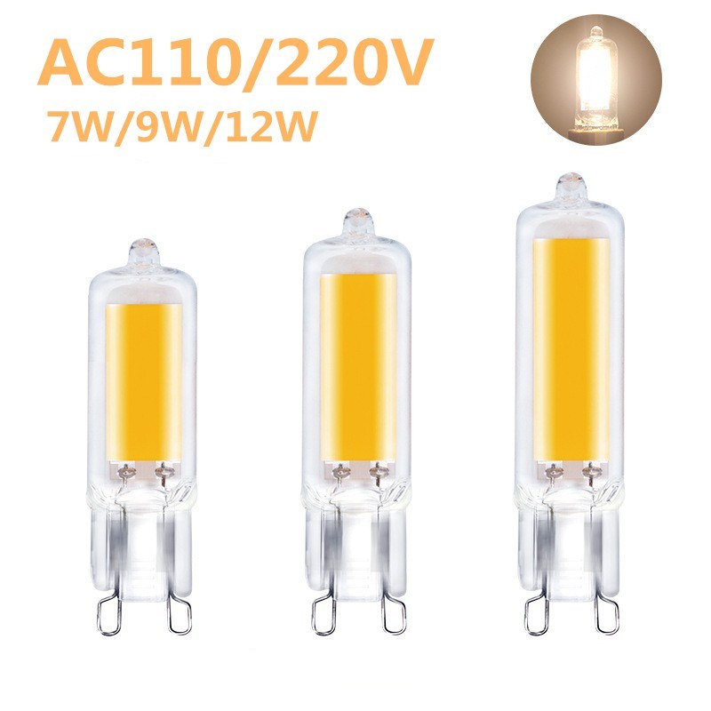 Glass G9 7W 9W 12W 15W No Flicker LED COB Bulb 220V Light Ho