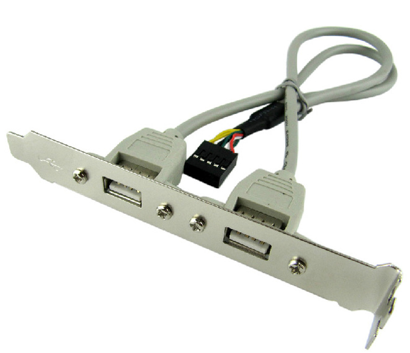 PCI 2 PORTS USB 2.0 A Female Screw to Motherboard 9pin heade