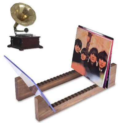 Wooden Vinyl Record Storage Holder Display Stand Holds Up