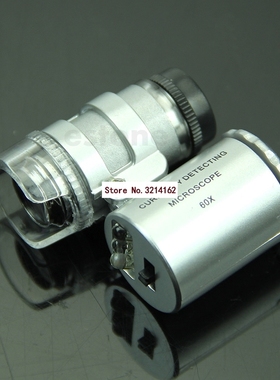 Mini Jeweler 60x LED UV Light Pocket Microscope Jewelry Magn