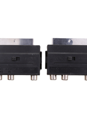 2 Pieces 21Pin SCART Male Plug to Composite 3RCA S-Video AV