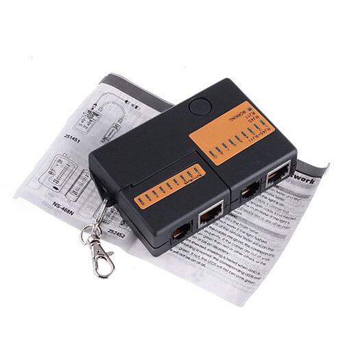 Mini RJ45 RJ11 Cat5 LAN Cable Tester with KeyChain