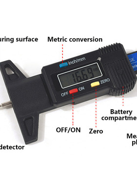 Car Tire Tyre Tread Depth Tester Gauge Meter Measurer  For M
