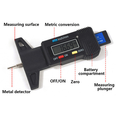 Car Tire Tyre Tread Depth Tester Gauge Meter Measurer  For M