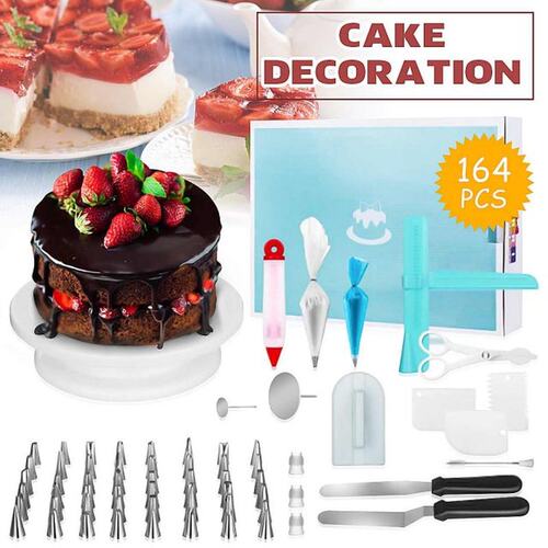 164 Pcs/set Cake Turntable Cake Decorating Tools Kit Rotary