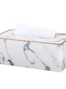 Marble Pattern PU Leather Facial Tissue Box Napkin Holder