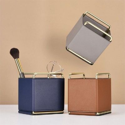 Leather Storage Box Desktop Cosmetic Organizer Jewelry