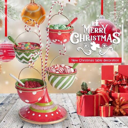 Christmas Snack Stand Food Serving Tray Cupcake Holder