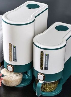 10kg Sealed Rice Bucket Dispenser Box Transparent Visible