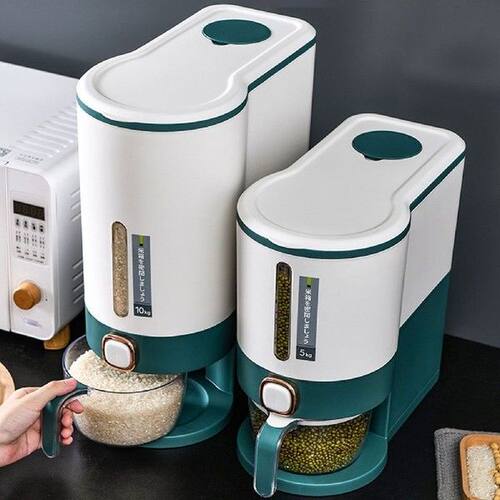 10kg Sealed Rice Bucket Dispenser Box Transparent Visible