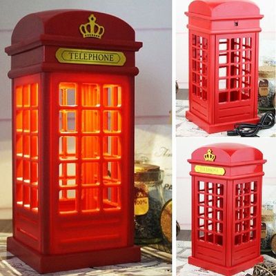 2019 Portable Retro London Telephone Booth  USB Night Light