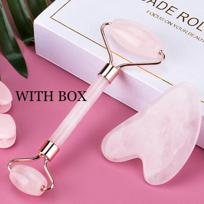 Face Massage Jade Roller Rose Quartz Natural Stone Crystal S
