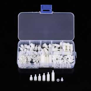 180pcs White M3 Hex Male-Female Standoffs Screws Nuts Assort