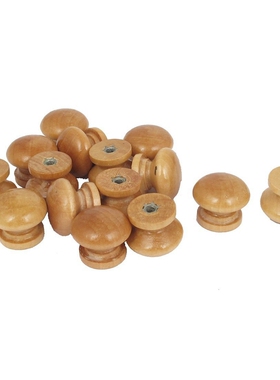 Cabinet Cupboard Drawer Round Shaped Wooden Pull Knob Beige