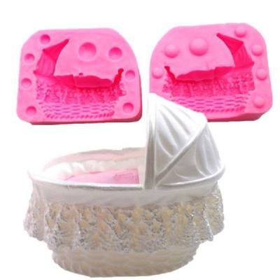 1Pc Baby Kid Crib Bassinet Cake Mold 3D Cradles Carriage