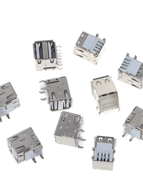 10 Pcs USB 2.0 Female Type A 8-Pin DIP Right Angle Jack Sock