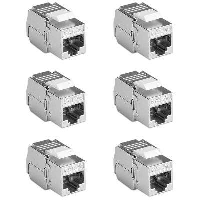 6 Pcs Shielded Keystone Module Jacks for Snap-in Patch Panel
