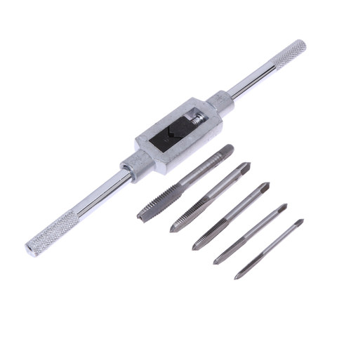 6pcs 3F Hand Machine Screw Thread Metric Plug Tap Set M3 M4