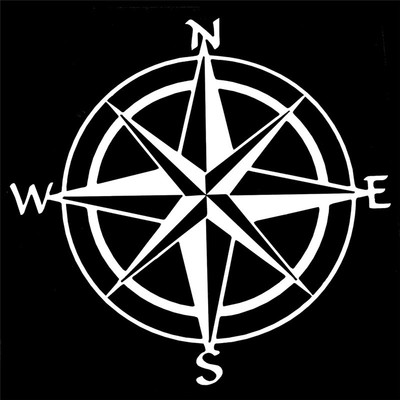 1PC 15cm*15cm Originality Nautical Compass Vinyl Decal Car B