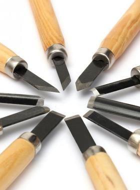 10pcs/ Set Handle Carving Mini Chisels Kit Handy Cutting Bur