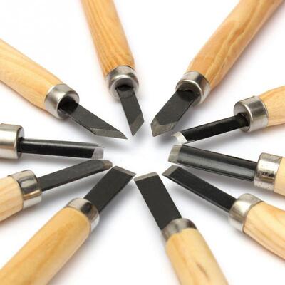 10pcs/ Set Handle Carving Mini Chisels Kit Handy Cutting Bur