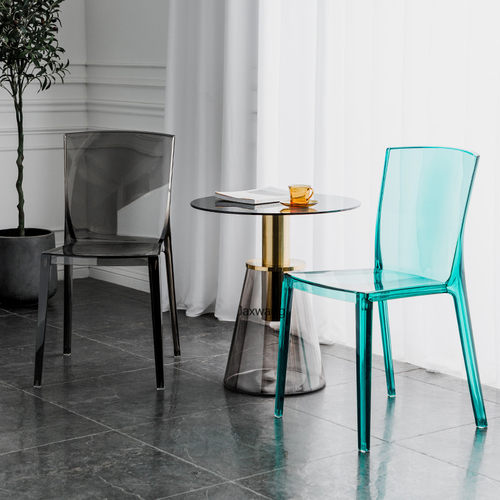 Nordic Transparent Dining Chairs for Kitchen Backrest Ins
