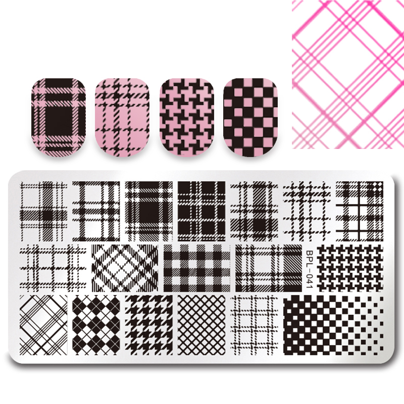 BORN PRETTY 12*6cm Rectangle Nail Art Stamping Template  Che