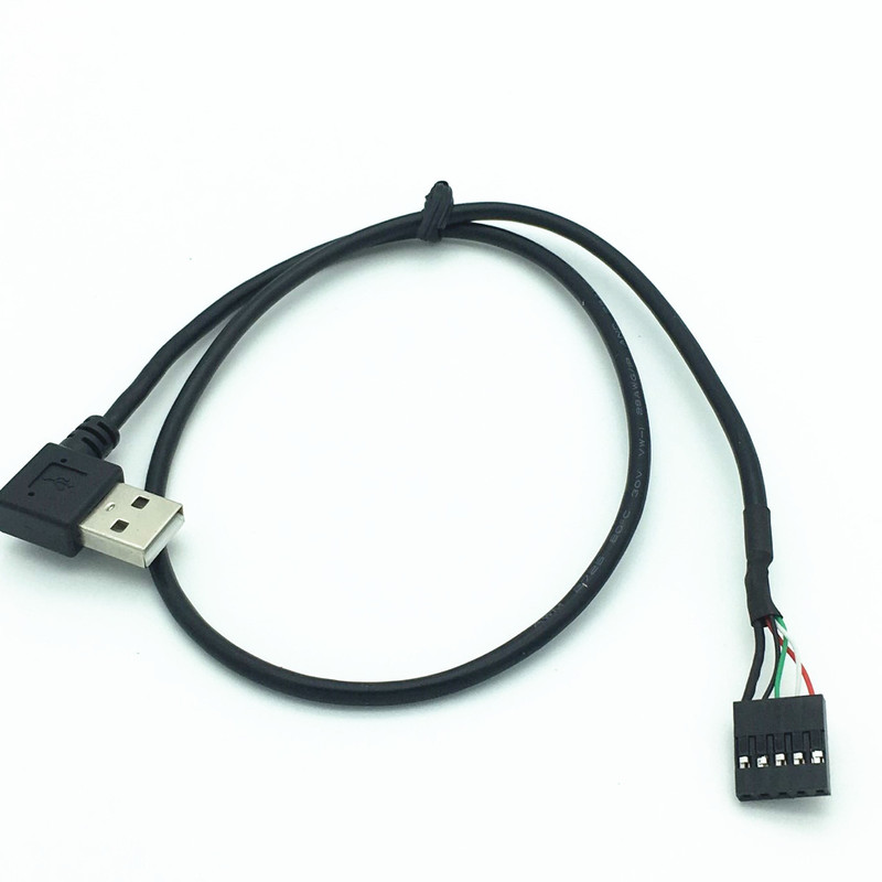 50CM  usb 90 Left angle A male to 5Pin Female 2.54 USB heade
