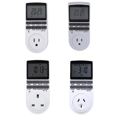 Timer Switch EU/US/UK/AU Plug Timer Outlet 12/24 Hour Timing