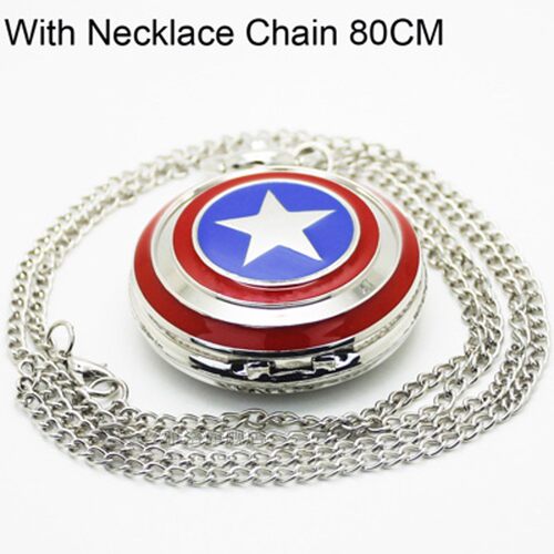 *Captain America Quartz Pocket Watch, Dia 1.77