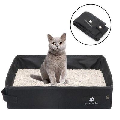 Collapsible Litter Box Foldable Portable Splash-Proof Pet