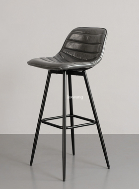 Nordic Bar Chairs Window Heightened Leather Bar Chair