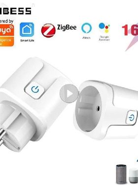 AUBESS 16A Zigbee Smart Plug Voice Control Socket 100-250V