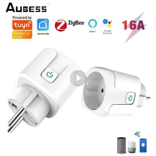 AUBESS 16A Zigbee Smart Plug Voice Control Socket 100-250V
