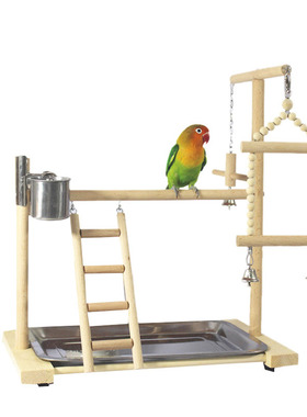Promotion! Parrot Playstands with Cup Toys Tray Bird Swing