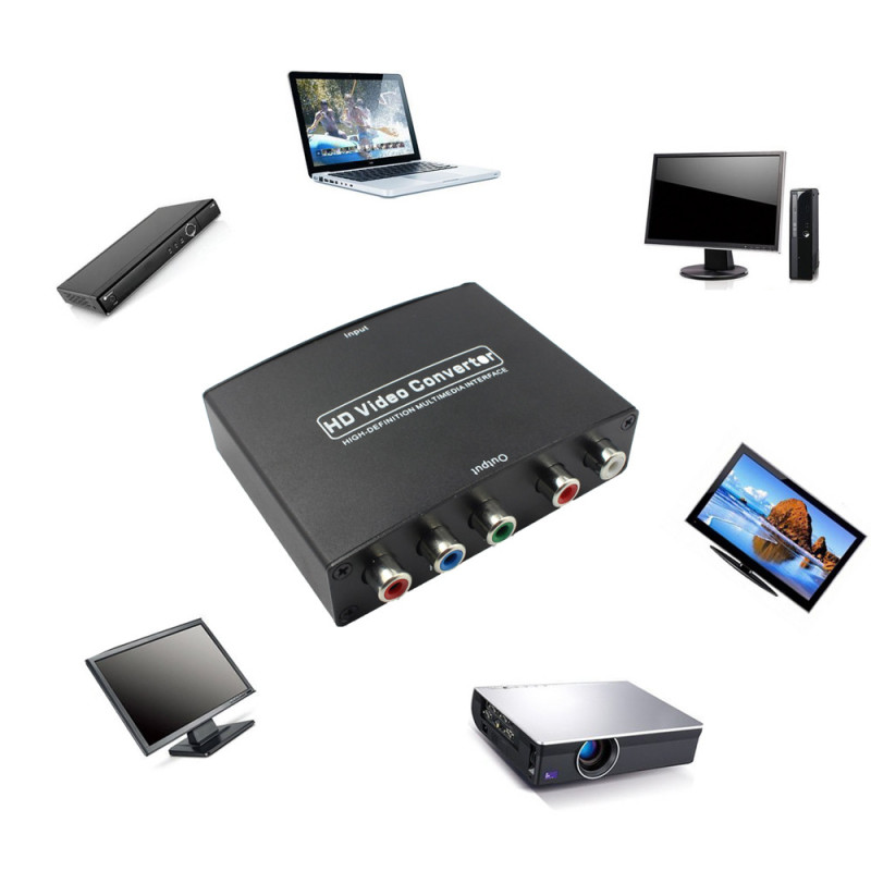 RGB Component (YPbPr) video + R/L audio Adapter Converter HD