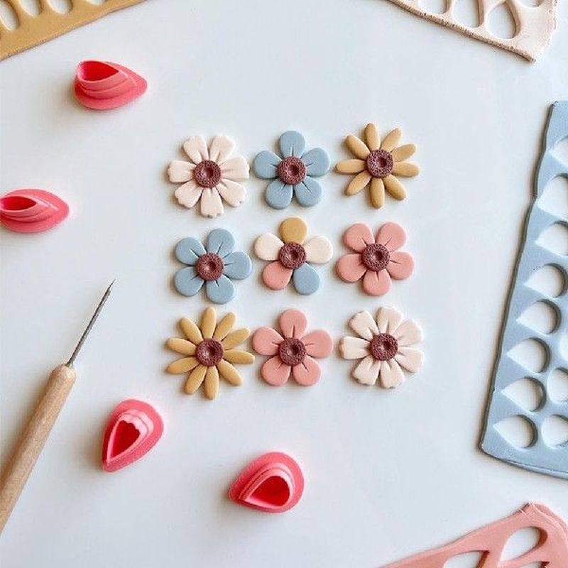 4pc/set soft pottery polymer clay petal cutting die flower