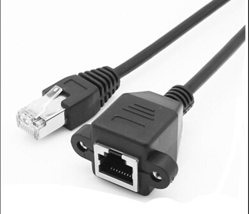 10FT RJ45  Cable Male to Female extension Screw panel mount