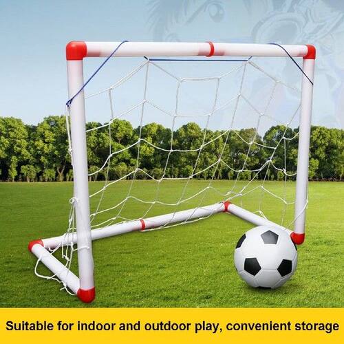 Portable Kids Football Goal Door Gate Baby Soccer Ball Pump