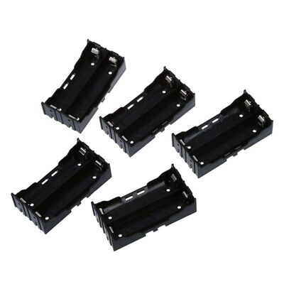 5 Pcs Black 2 x 3.7V 18650 Batteries 4 Pin Holder Case
