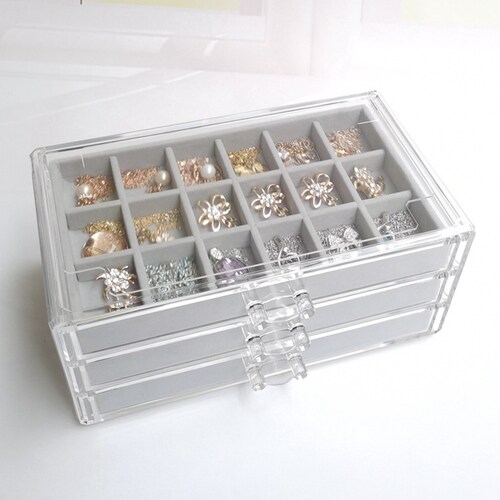Hot Three-Drawing Multi-Frame Acrylic Flannel Storage Box