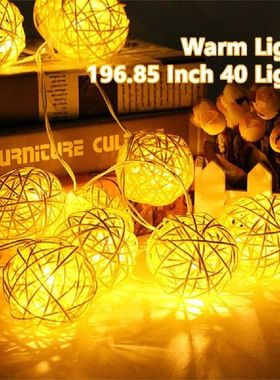 Thai Sepak Takraw Led Fairy String Lights Rattan Balls