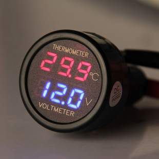 2 In 1 Red LED Car Cigarette Lighter Voltmeter Applies to 12